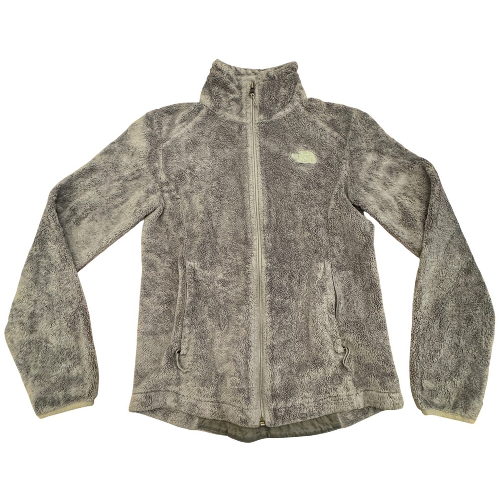 The North Face Osito Fleece Jacket Womens XS Gray‎ Fuzzy Soft Full Zip Gorpcore